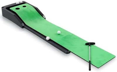 Golf Putting Green Mat met Auto Ball Return System, Desktop Club Putter Trainer Rubberen Basis Club Ball Putting Oefenset voor Thuiskantoor Achtertuin Binnen Buiten Gebruik