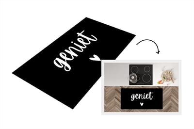 Keukenloper - Loper keuken - Quotes - Geniet - Spreuken - 120x60 cm - Keukenloper vinyl