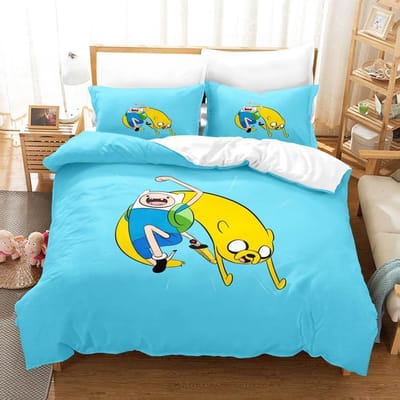 Nieuwe Anime Adventure Time Beddengoed Collectie Dekbedovertrek Dekbed Bed Collectie Quilt Cover Kussensloop King Queen Twin Maat Jongens Meisjes Volwassene EU Twin 135x200cm