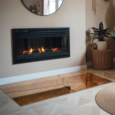 Coloray Vloerplaat Houtkachel - Vloerplaat voor Houtkachel - 140 cm x 70 cm - Vloerplaat Open Haard - Oranje Vloerplaat Kachel - Verwarmingsaccessoires - Plaat voor Onder Kachel - Kachel Vloerplaat - Vloerplaat Voor Kachel