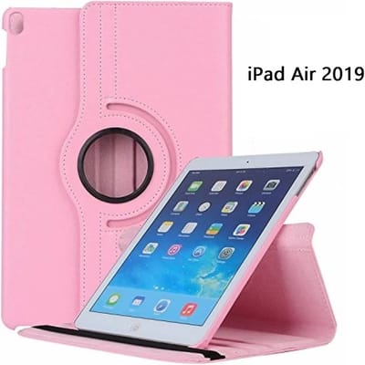 Ntech Hoes geschikt voor Apple iPad iPad Air (2019) 10.5 Draaibare Hoes - Licht Roze