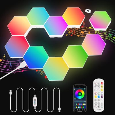 Zeshoekige Gaming Wandlamp - RGB LED Paneel met App Besturing en Muzieksynchronisatie