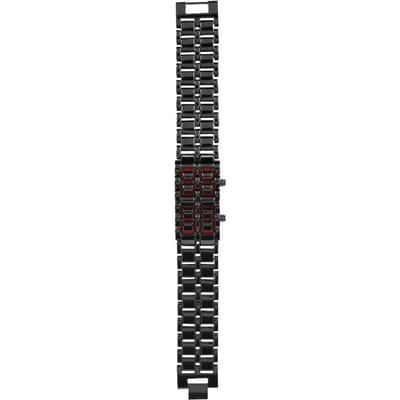Modieus Stalen Band Koppel Armbandhorloge LED Verlichting Elektronisch Polshorloge (#2) black