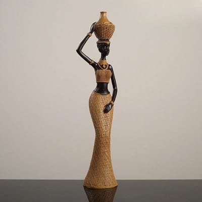 Retro Afrikaans Meisje Thuis Etnische Stijl Ambacht Hars Ornamenten Creatieve Cadeaus Woonkamer Studeerkamer Karakter Decoraties