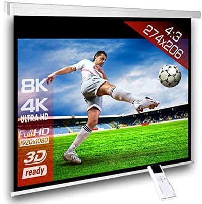 Motorisch Projectiescherm 274 x 206 cm 4:3 FULL-HD 4K/8K 3D HDR met Afstandsbediening