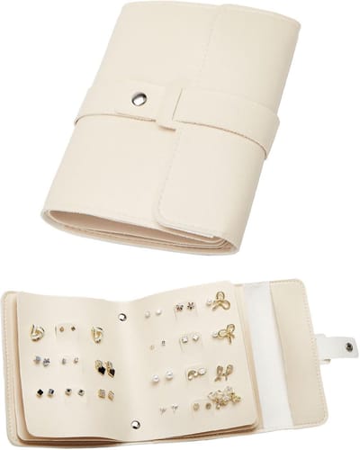 Dailygoods- Oorbellenrekje - Compact - Hoogwaardig PU-materiaal - Voor 42 paar oorbellen - Lichtgewicht - Modieus ontwerp - Sieradenetui
