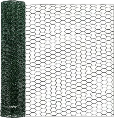 BOTC Kippengaas - 40 x 400cm - Schermgaas - Gaaswijdte 25x16mm - Kippengaas zeshoekig - Groen