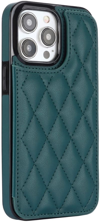 Hoesje geschikt voor iPhone 17 Air - Backcover - Pasjeshouder - Kunstleer - Groen