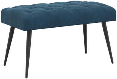 vidaXL - Bank - met - knopen - tufting - Blauw - 80 - x - 40 - x - 46 - cm - Fluweel