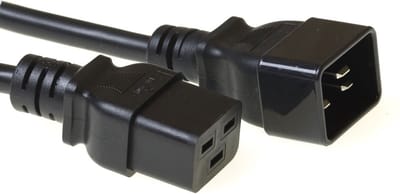 ACT Netsnoer C19 - C20 zwart 0,6 m AK5085