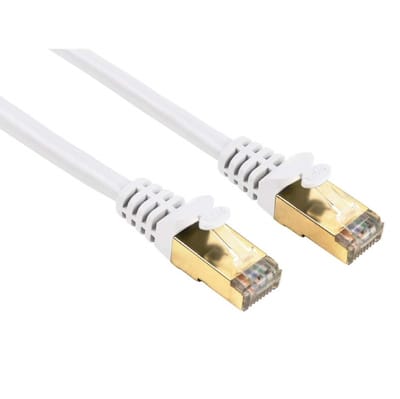 Hama 78410 RJ45 Netwerkkabel, patchkabel CAT 5e S/STP 10.00 m Wit Snagless 1 stuk(s)