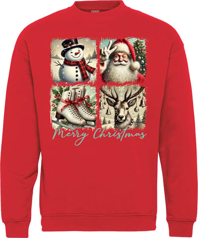 Kersttrui Retro Christmas | Foute Kersttrui Dames Heren | Kerstcadeau | Kerstpakket | Rood | maat XS