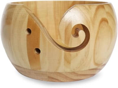 Handgemaakte Houten Garenschaal van 15 cm - Natuurlijke Houtopslag voor Breien, Haken en Creatieve Decoratie