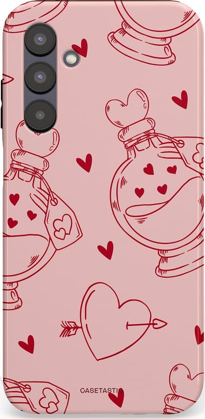 Casetastic Hoesje Geschikt voor Samsung A25 - Stijlvolle Beschermende Duo-layer Case - Zoete Liefdesflirt - Roze Rood - Pafrum - Love You - Valentijn