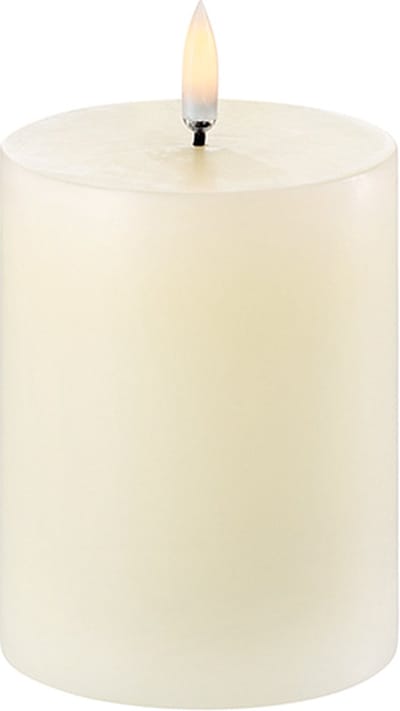 Uyuni Led Rustieke kaars Ivoor- Recht -Ø 7,8cm x Hoogte 10 cm