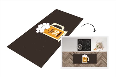 Keukenloper - Loper keuken - Verjaardag - 30 Jaar - Bier - 120x50 cm - Keukenloper vinyl