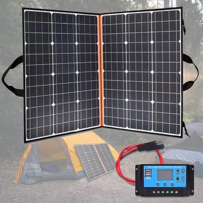 Zonnepaneel Set - Draagbaar Paneel - Energie Opwekken - Hoge Conversie - 200W - Zwart