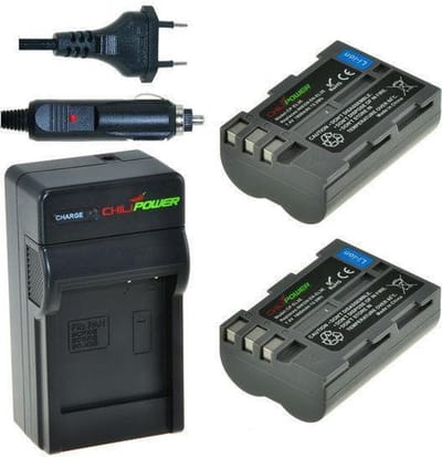2 x EN-EL3e accu's voor Nikon - inclusief oplader en autolader - Origineel ChiliPower
