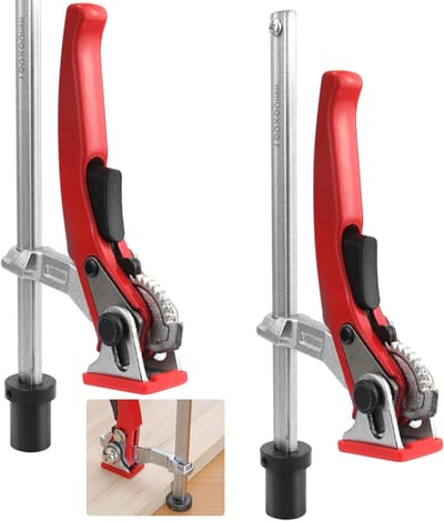 Set van 2 Volledige Stalen Tafelclips met Hefhandvat, Eenvoudige Klem voor Multifunctionele Tafels, 20 mm Klem Element, 160 mm Klem Bereik, Geschikt voor Werkbanken en CNC Machines
