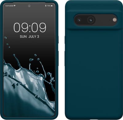 kwmobile telefoonhoesje geschikt voor Google Pixel 7 - Hoesje met siliconen coating - Smartphone case in mat petrol