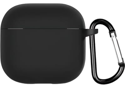 Studio Air® Airpods 4 Hoesje - Met Haak - Soepele Siliconen Case - Zwart