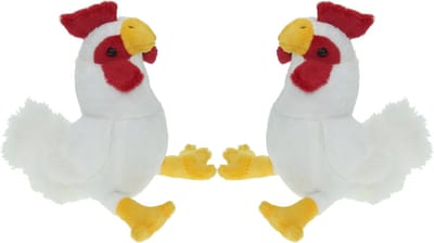 Pluche Kip knuffel - Set van 2x stuks - vogel - 20 cm - knuffeldier - boerderijknuffel - speelgoed - voor kinderen