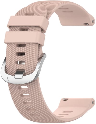 Siliconen bandje - geschikt voor Garmin Vivoactive 4 / Venu 4 (45mm) / Venu 3 / 2 / Forerunner 255 / Forerunner 265 / 570 (47mm) en Polar Vantage M / M2 / V3 / Grit X (Pro) - gesp - roze