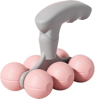 Massageroller - Handmassageapparaat - Beenmassageapparaat - Voetmassage Roller - Oefening en ontspanning - Massageapparaat voor benen, rug, schouders, handen, enz. - Roze