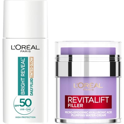 L'Oreal Paris Hyaluronic Filler Water Cream & Tinted Glow SPF50+ (Various Shades) - Bronze Glow
