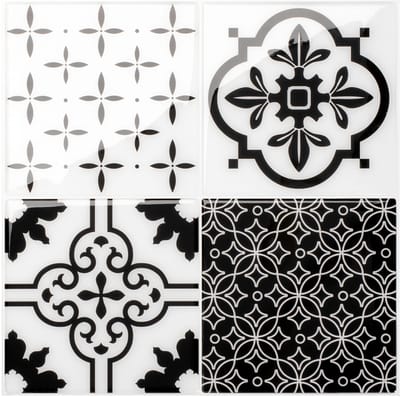 Smart Tiles Zelfklevende keuken achterwand voor keuken en badkamer Vintage Zwart/Wit 4 22,86x22,86 cm