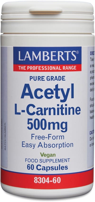 Lamberts Acetyl-L-Carnitine 500mg 60 Capsules