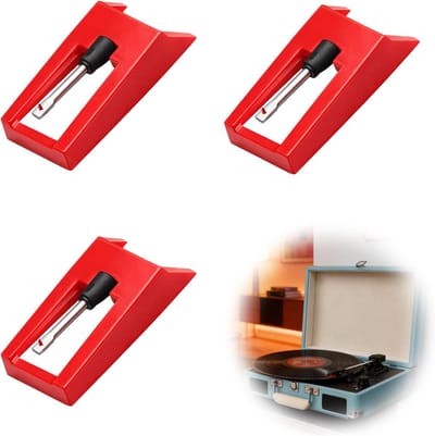 Hoogwaardige Platenspelernaald voor Vinylplaten - Set van 3 Stuks, Geschikt voor Diverse Pickups en Collecties