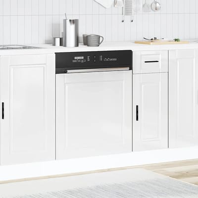 vidaXL - Vaatwaspaneel - Porto - 60x1,5x57 - cm - bewerkt - hout - hoogglans - wit