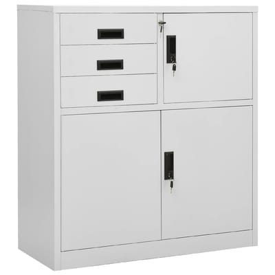 vidaXL - Kantoorkast - 90x40x102 - cm - staal - lichtgrijs