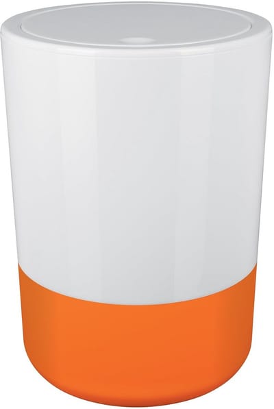 Spirella Design cosmetica-emmer Moji badkamer pedaalemmer swingdeksel afvalemmer met kanteldeksel 5 liter met siliconen bodem wit/rood