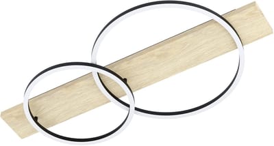 EGLO Boyal plafondlamp - LED - 78 cm - Hout - Bruin