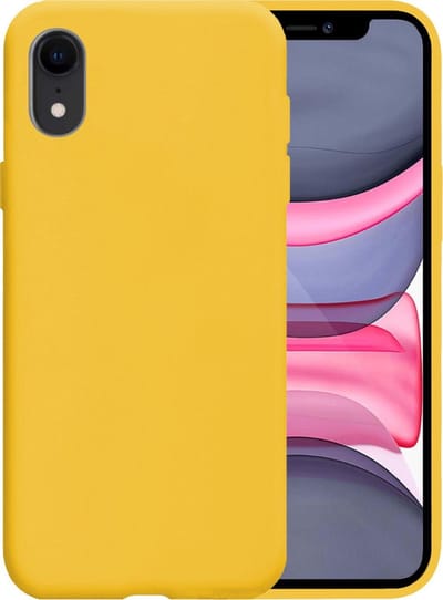 Hoesje - Geschikt voor Apple iPhone XR - Sterk & Shockproof - Hoes Cover - Siliconen Case - Telefoonhoesjes - Geel