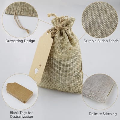 30 stuks cadeauzakjes met trekkoord, jute zakjes, sieradenzakjes, klein met trekkoord, voor doe-het-zelf handwerk, bruiloft, feest, Kerstmis (10 x 15 cm)