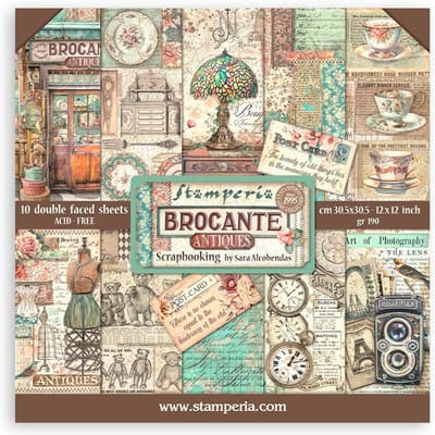 Stamperia - Brocante Antiques 12x12 Inch Paper Pack (SBBL150)