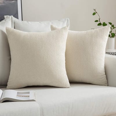 Allecto - Decoratieve Kussenhoezen - Ananas-korrelpatroon - Set van 2 - 45 x 45 cm - Zacht en Comfortabel - Perfect voor Woonkamer en Slaapkamer