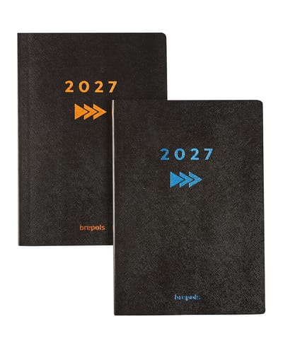 Brepols bureau agenda 2027 - ESSENTIAL [0.150] - GO AHEAD - Bureau agenda - 1 week op 2 pagina's - Weekoverzicht - Oranje/Rood - 14.8 x 21 cm