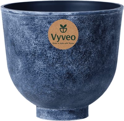 Vyveo - Bloempot Orb - 42x39 - Donkergrijs (Retro) - Bloempot voor binnen en buiten - Lichtgewicht - Breukbestendig - Vorstbestendig - UV-bestendig
