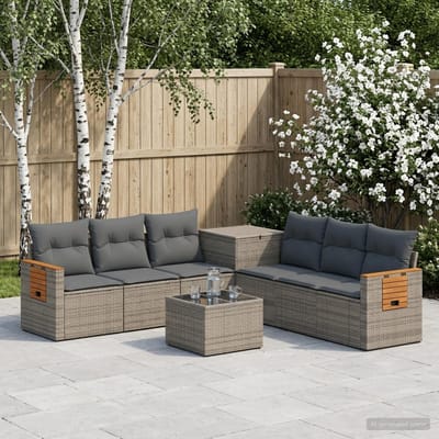vidaXL - Bankstel - 8 - st - Grijs - en - Donkergrijs - 55 - x - 55 - x - 37 - cm