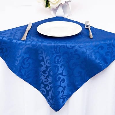 Set van 12 Jacquard Tafelservetten 48x48cm, Wasbare en Herbruikbare Damast Servetten voor Diner, Bruiloften en Feesten in Koninklijk Blauw