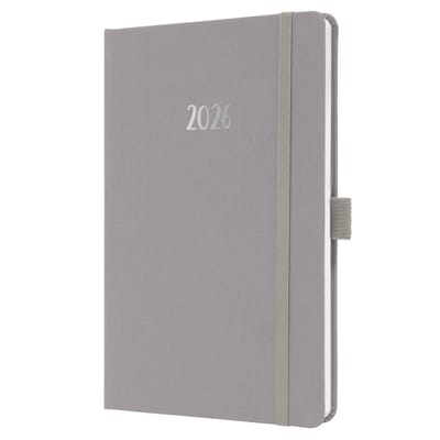 Sigel weekagenda Feel 2026 - formaat A5 - Pearl Grey - hardcover - SI-J6403