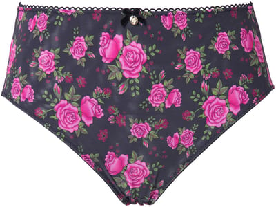 TruYou - Dames - TruYou midi-slip mesh rozenmotief - Zwart - Maat 58+