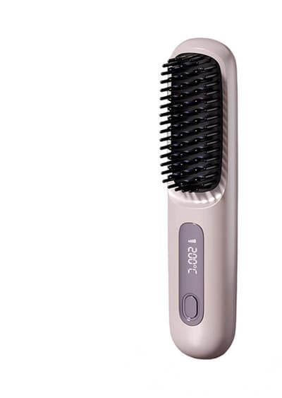 Stijlkam - Stijlborstels - Warmte borstel - Straight Brush -Voor Haar - Keramisch - Stijlkam - Warmte Borstel - Krullen - Ionen Technologie - Tpye-c Oplaadbaar - 20x4.5cm - Paars