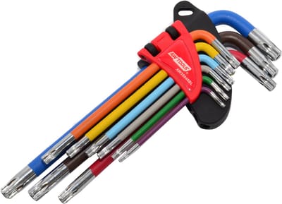 Awtools Black Line - TORX Inbussleutels - T10-T50 - 9-delig - Kleurcode