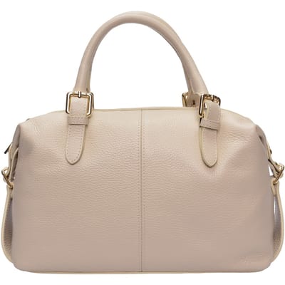Luisa Vannini Beige Rundleer Tas