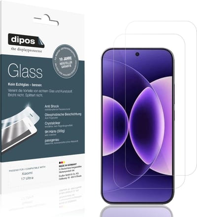 dipos – 2x Pantserfolie geschikt voor Xiaomi 17 Ultra | 9H Screenprotector